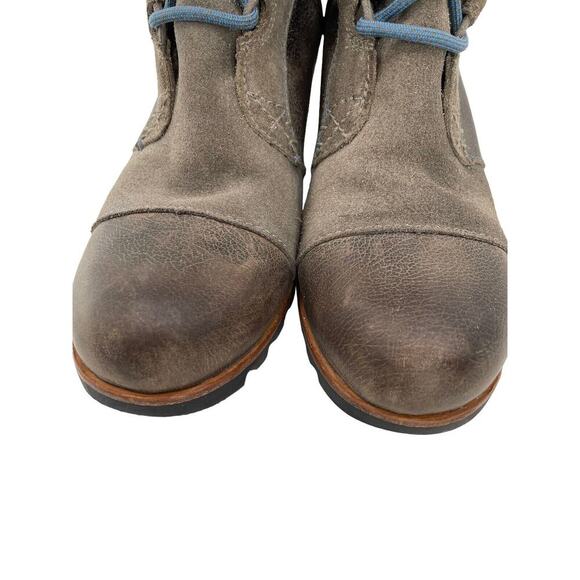 Sorel Cate the Great Size 8.5 Tall High Wedge Boots Brown Gray Waterproof - Picture 8 of 16